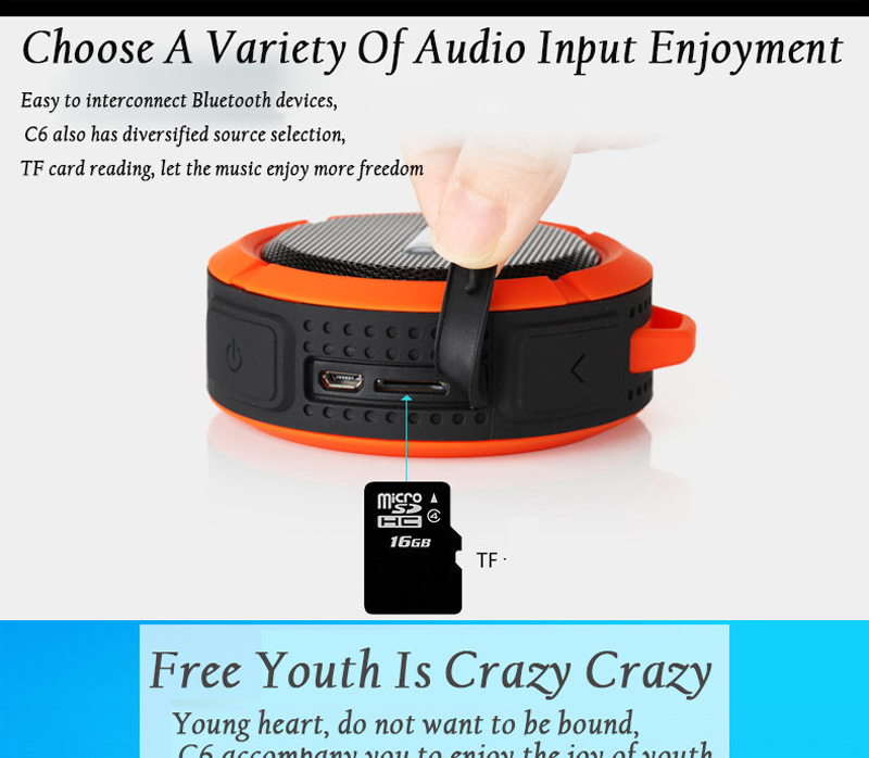 Mini Portable Waterproof Bluetooth Speaker with Suction Cup